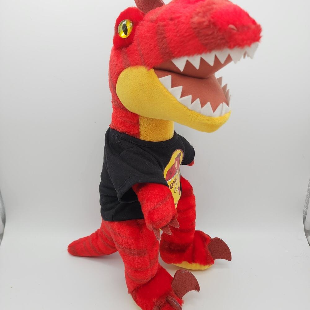 Build A Bear Red Dinosaur Raptor Plush Stuffed Animal 19" Dino T-shirt BAB 2022
